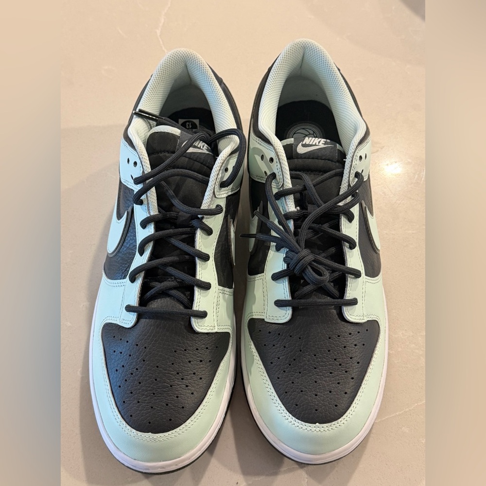 Nike Men's Dunk Low retro Black and Mint Green